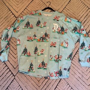 Disney Light Blue Holiday Sweatshirt